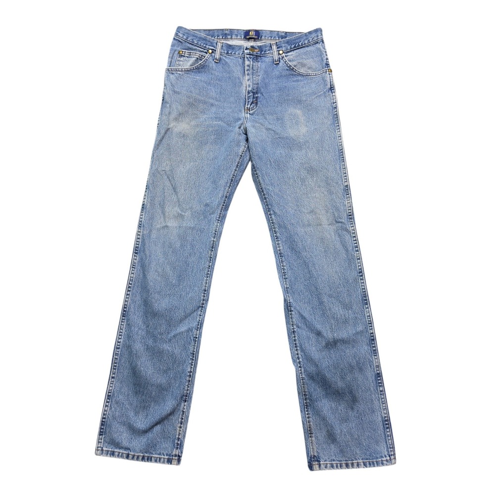 90s Style Regular Fit Premium Performance Jeans Mens 33x36 Light Blue Wrangler